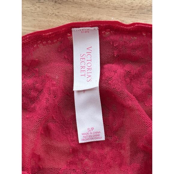 Victoria Secret Red Lace Halter Chemise Slip Dress Women’s Small Sheer Lingerie - Picture 5 of 7